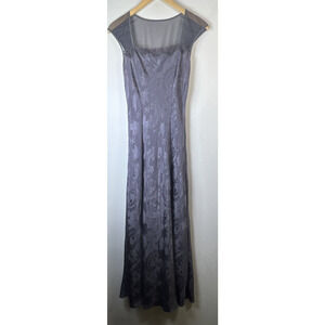 Victoria's Secret small Long Gray Nightgown Slit Lace Gown gold label Dress